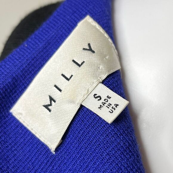 Milly Colorblock Sleevless Wool Shift Dress Blue and Black Size Small - Picture 4 of 4